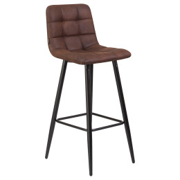Стул барный DOBRIN NICOLE (черные матовые ножки, коричневая микрофибра (PK-03))