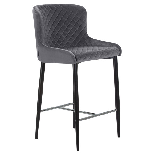 Стул полубарный DOBRIN CHRISTIAN65 (черные ножки, темно-серый велюр (V108-91))