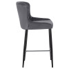 Стул полубарный DOBRIN CHRISTIAN65 (черные ножки, темно-серый велюр (V108-91))