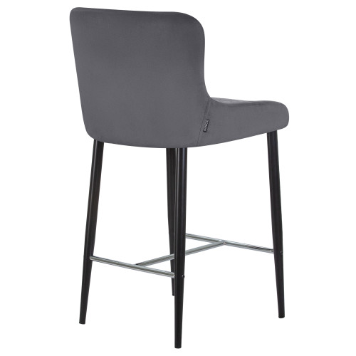 Стул полубарный DOBRIN CHRISTIAN65 (черные ножки, темно-серый велюр (V108-91))