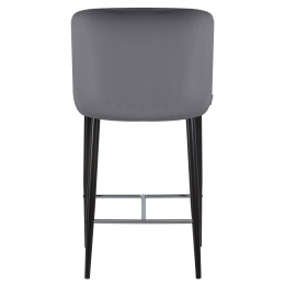 Стул полубарный DOBRIN CHRISTIAN'65 (черные ножки, темно-серый велюр (V108-91))