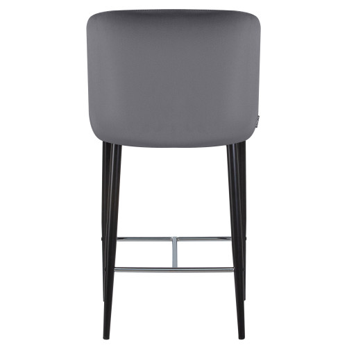 Стул полубарный DOBRIN CHRISTIAN65 (черные ножки, темно-серый велюр (V108-91))