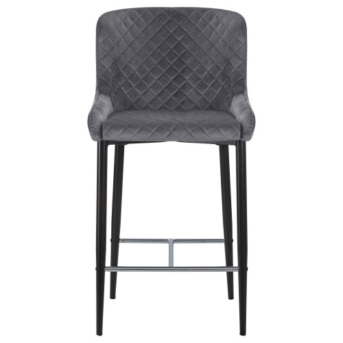 Стул полубарный DOBRIN CHRISTIAN65 (черные ножки, темно-серый велюр (V108-91))