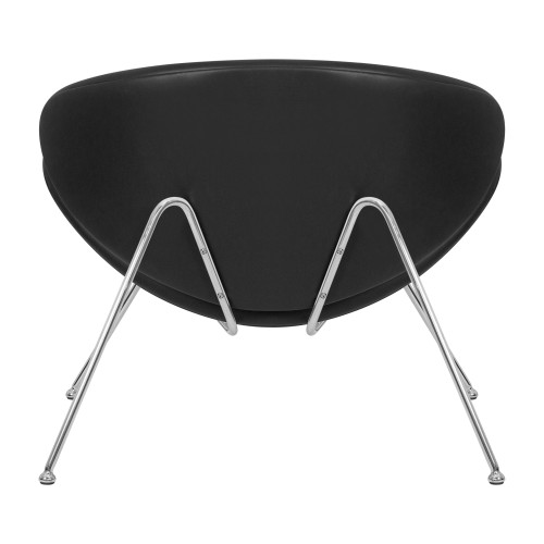 Кресло дизайнерское DOBRIN EMILY (черный винил YP16, хромированная сталь)