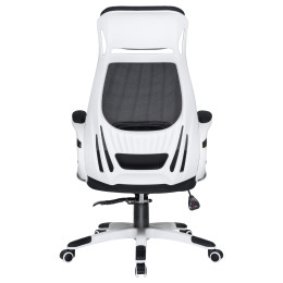 109BL_White-LMR STEVEN WHITE, цвет белый пластик, чёрная ткань