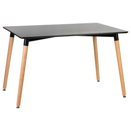 Стол обеденный DOBRIN SERRA WIDE (ножки светлый бук, столешница чёрная)