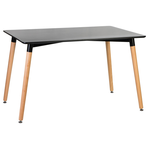 Стол обеденный DOBRIN SERRA WIDE (ножки светлый бук, столешница чёрная)