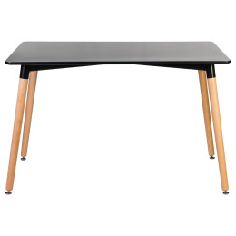 Стол обеденный DOBRIN SERRA WIDE (ножки светлый бук, столешница чёрная)