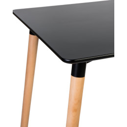 Стол обеденный DOBRIN SERRA WIDE (ножки светлый бук, столешница чёрная)