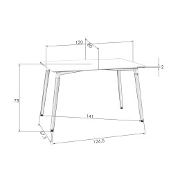 Стол обеденный DOBRIN SERRA WIDE (ножки светлый бук, столешница чёрная)