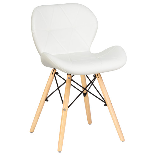 Стул обеденный DOBRIN BUTTERFLY (ножки светлый бук, цвет сиденья белый)