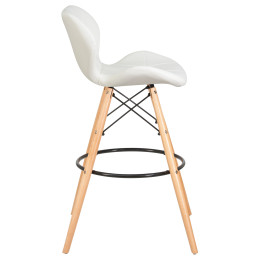 Стул барный DOBRIN BUTTERFLY BAR (ножки светлый бук, цвет белый)