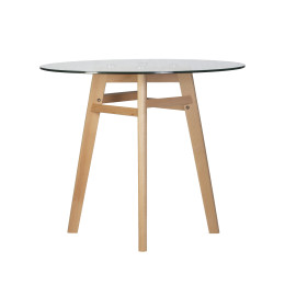 59-1TD-LMZL ALBERT'90 GLASS, столешница стекло, цвет основания светлый бук