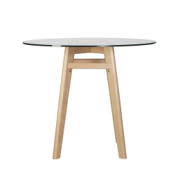 59-1TD-LMZL ALBERT'90 GLASS, столешница стекло, цвет основания светлый бук