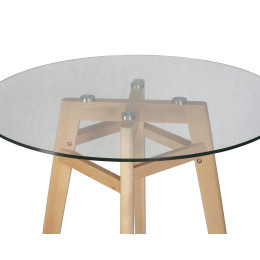 59-1TD-LMZL ALBERT'90 GLASS, столешница стекло, цвет основания светлый бук