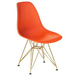 Стул обеденный DOBRIN DSR (ножки золотые, цвет оранжевый (O-02))