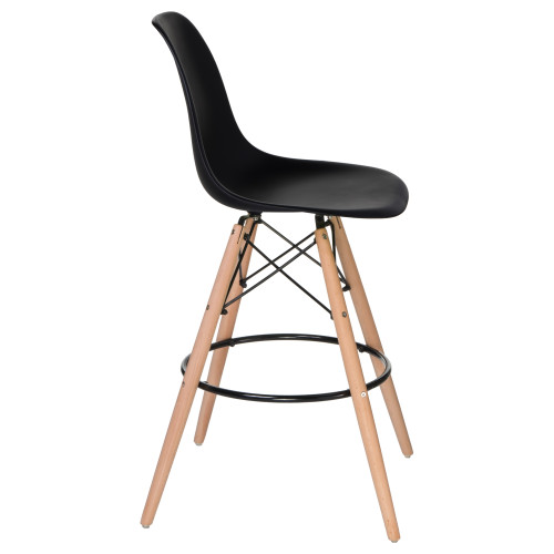 Стул барный DOBRIN DSW BAR (ножки светлый бук, цвет сиденья чёрный (B-03))