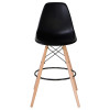 Стул барный DOBRIN DSW BAR (ножки светлый бук, цвет сиденья чёрный (B-03))