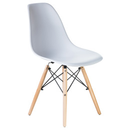 Стул обеденный DOBRIN DSW (ножки светлый бук, цвет белый (W-02))