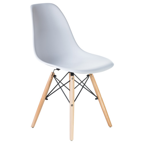 Стул обеденный DOBRIN DSW (ножки светлый бук, цвет белый (W-02))