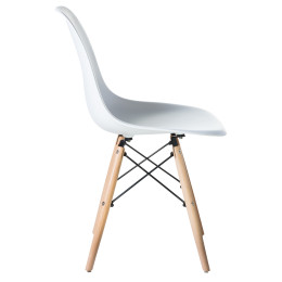 Стул обеденный DOBRIN DSW (ножки светлый бук, цвет белый (W-02))