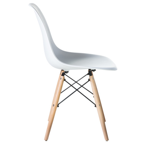 Стул обеденный DOBRIN DSW (ножки светлый бук, цвет белый (W-02))