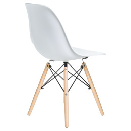 Стул обеденный DOBRIN DSW (ножки светлый бук, цвет белый (W-02))