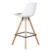 Стул полубарный DOBRIN RONNI (ножки светлый бук, белый (ZL-W-02))