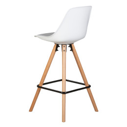 Стул полубарный DOBRIN RONNI (ножки светлый бук, белый (ZL-W-02))