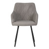 Стул обеденный DOBRIN ROBY (ЭМАЛЬ ЧЕРНЫЙ МУАР велюр Catania Smoke)