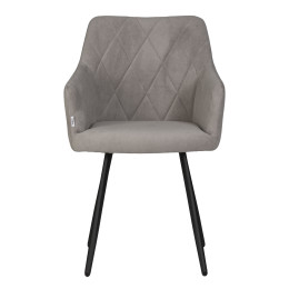 Стул обеденный DOBRIN ROBY (ЭМАЛЬ ЧЕРНЫЙ МУАР велюр Catania Smoke)