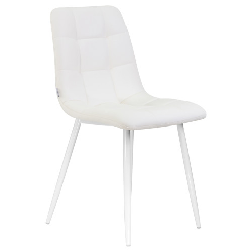 Стул обеденный DOBRIN ALEX (белые ножки, белая экокожа (P-02))