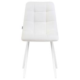 Стул обеденный DOBRIN ALEX (белые ножки, белая экокожа (P-02))