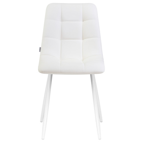 Стул обеденный DOBRIN ALEX (белые ножки, белая экокожа (P-02))