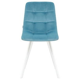 Стул обеденный DOBRIN ALEX SQUARE (белые ножки, морской волны велюр (V108-57))