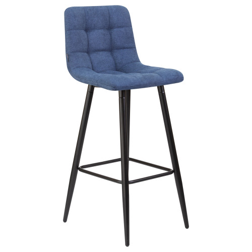 Стул барный DOBRIN NICOLE (черные матовые ножки, синяя ткань (UF860-14B))