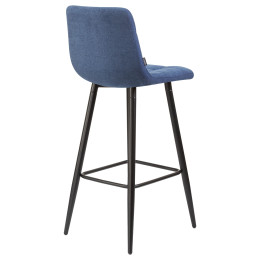 Стул барный DOBRIN NICOLE (черные матовые ножки, синяя ткань (UF860-14B))