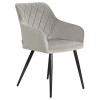 Стул обеденный DOBRIN ROBERT (черные матовые ножки, велюр V108-81 Серый)
