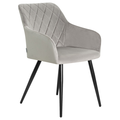 Стул обеденный DOBRIN ROBERT (черные матовые ножки, велюр V108-81 Серый)