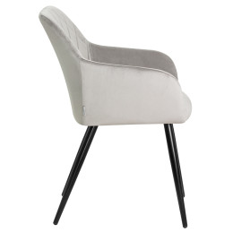 Стул обеденный DOBRIN ROBERT (черные матовые ножки, велюр V108-81 Серый)