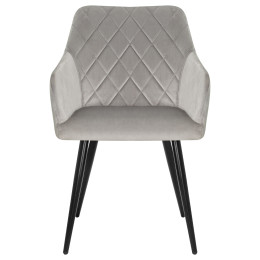 Стул обеденный DOBRIN ROBERT (черные матовые ножки, велюр V108-81 Серый)