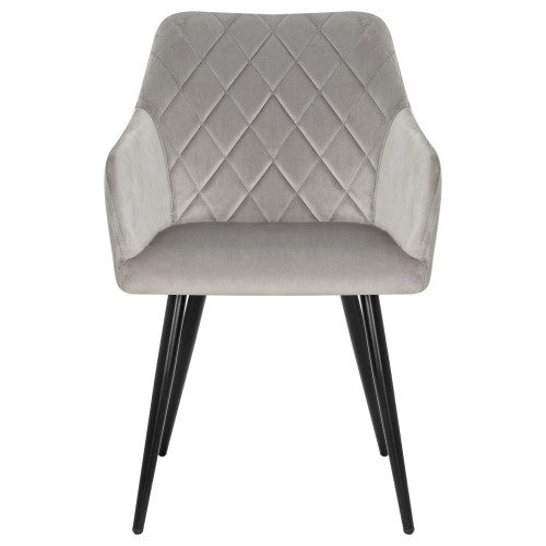 Стул обеденный DOBRIN ROBERT (черные матовые ножки, велюр V108-81 Серый)