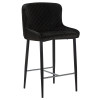 Стул полубарный DOBRIN CHRISTIAN65 (черные ножки, черный велюр (V108-77))