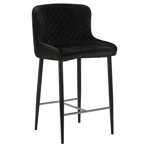 Стул полубарный DOBRIN CHRISTIAN65 (черные ножки, черный велюр (V108-77))