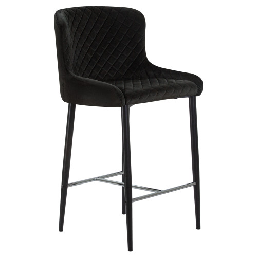 Стул полубарный DOBRIN CHRISTIAN65 (черные ножки, черный велюр (V108-77))