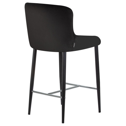 Стул полубарный DOBRIN CHRISTIAN65 (черные ножки, черный велюр (V108-77))