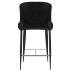 Стул полубарный DOBRIN CHRISTIAN65 (черные ножки, черный велюр (V108-77))
