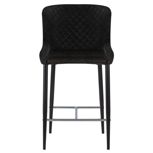 Стул полубарный DOBRIN CHRISTIAN65 (черные ножки, черный велюр (V108-77))