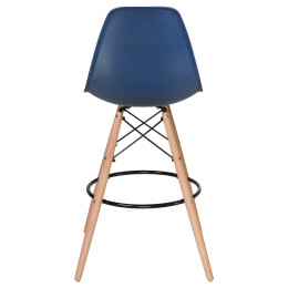 Стул барный DOBRIN DSW BAR (ножки светлый бук, цвет тёмно-синий (BE-12))