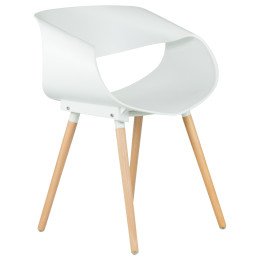 Стул обеденный DOBRIN ALIEN (ножки светлый бук, цвет белый (W-02))